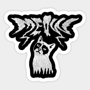 Black Metal Cat Sticker